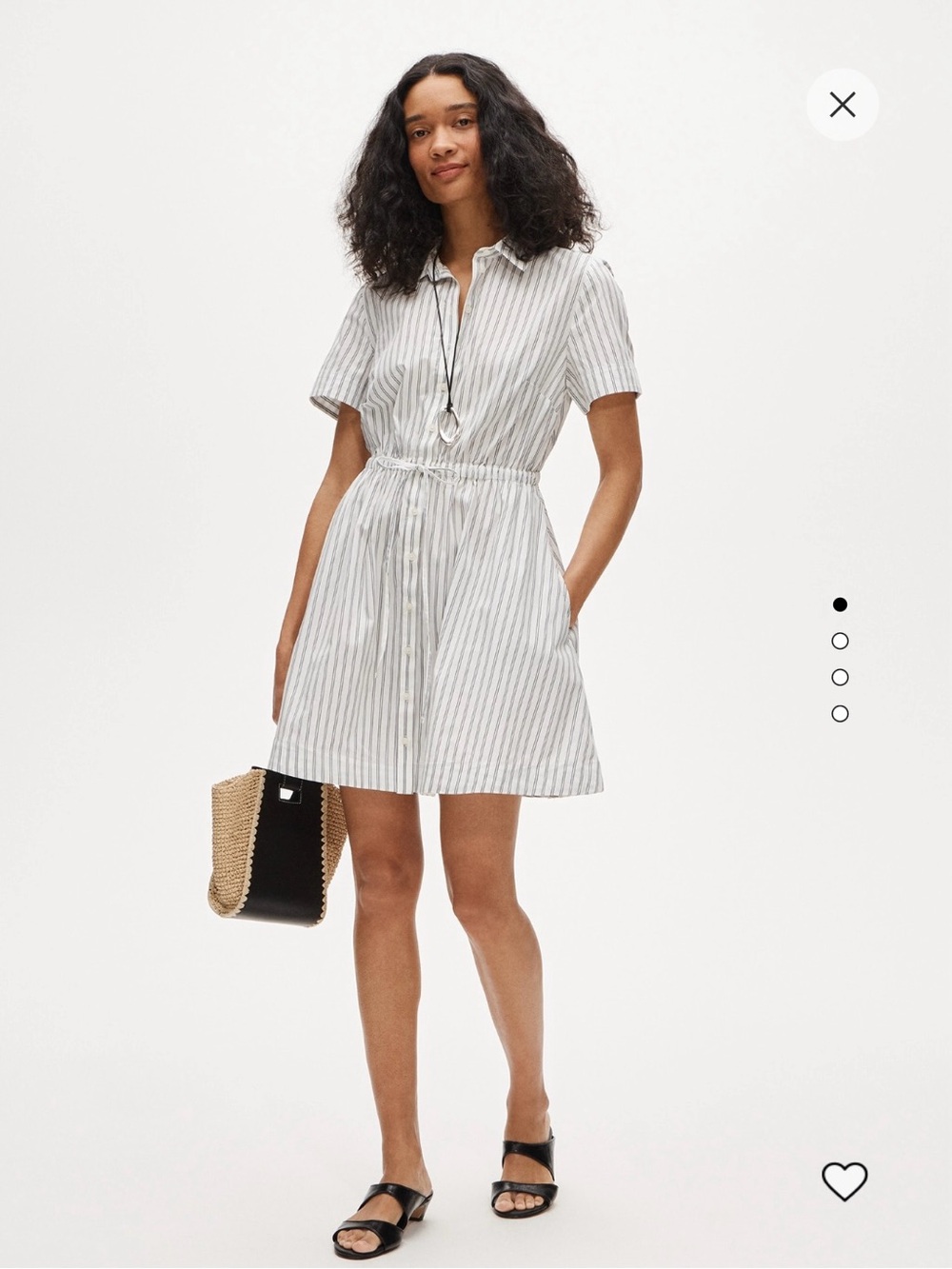 NWT J Crew Cerise Mini Shirt-Dress in striped cotton poplin